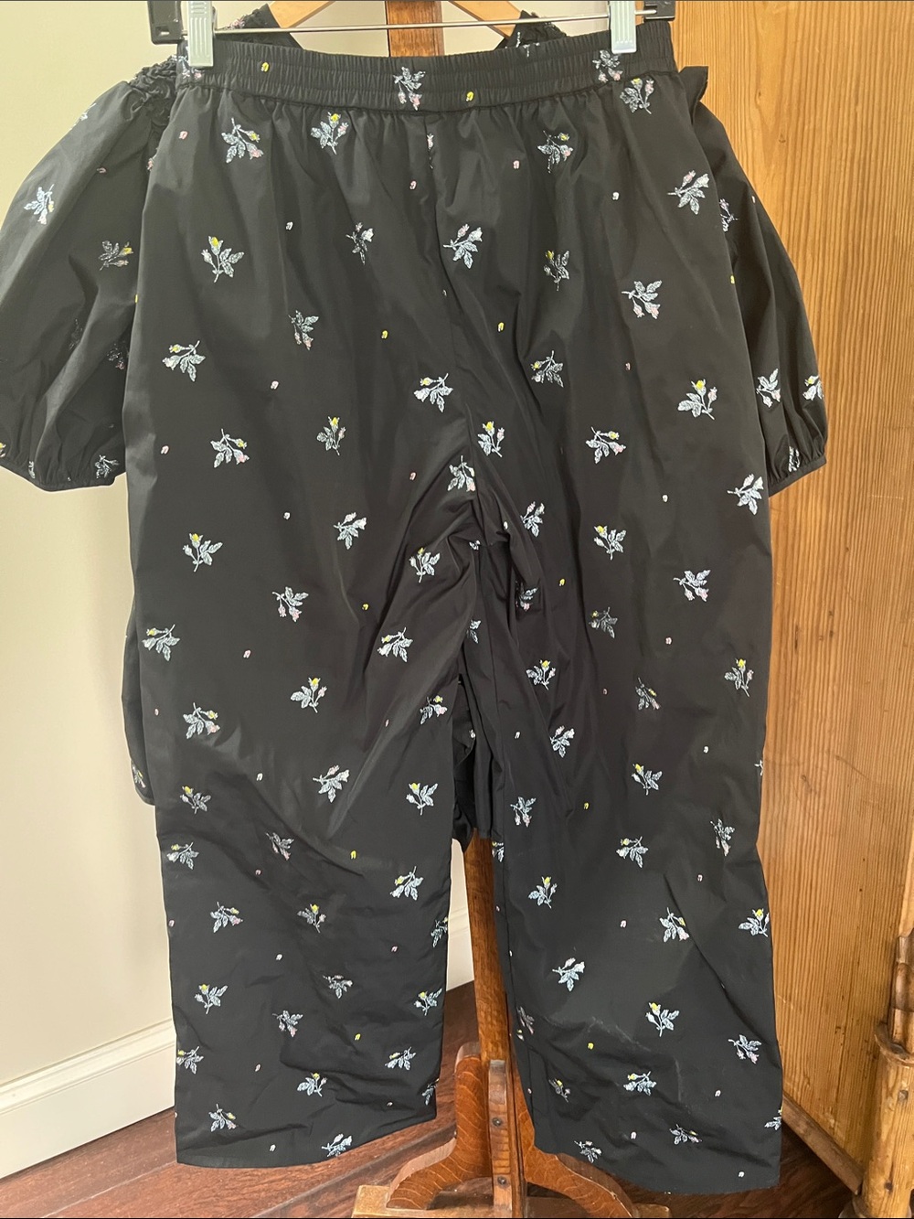 Cecilie Bahnsen Black Metallic Floral Ruffle Top and pants - Picture 7 of 9